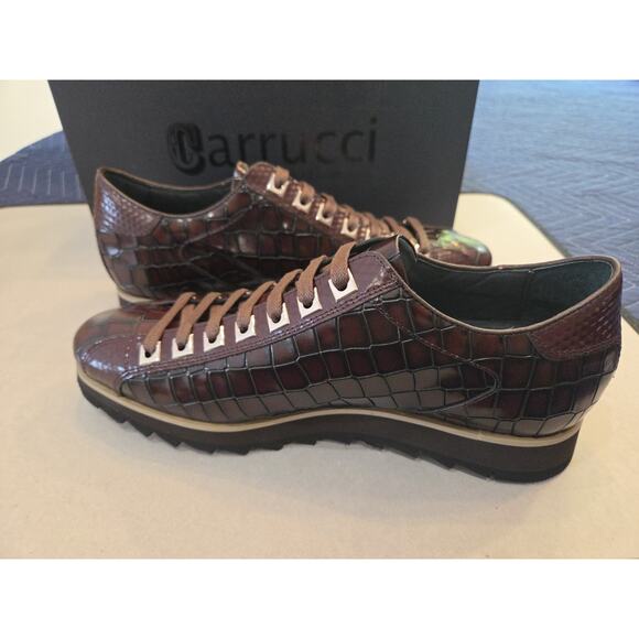 CARRUCCI Crocodile Embossed Leather Sneaker Size 10 D